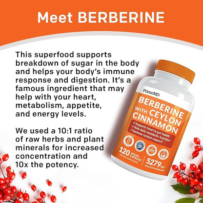 21-in-1 Berberine Supplement with Ceylon Cinnamon - Berberine 1500mg with Chromium, Bitter Melon and Green Tea Extract - Dihydroberberine Supplement for Energy & Metabolism Support, 5279 mg, 120 count