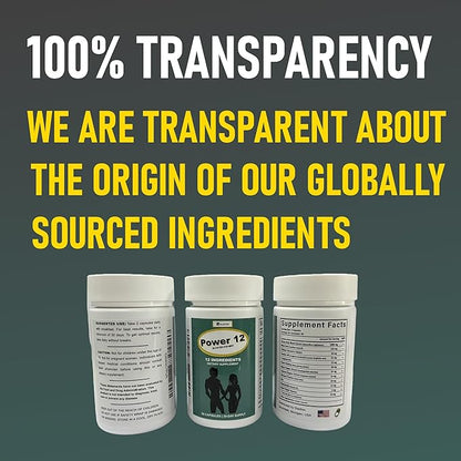 Power 12 Male Supplement for Men | Fast-Acting Booster for Energy, Vitality, Stamina, Endurance & Performance | Horny Goat Weed, Tongkat Ali, Maca, Tribulus Terrestris, Muira Puama, Mucuna Pruriens