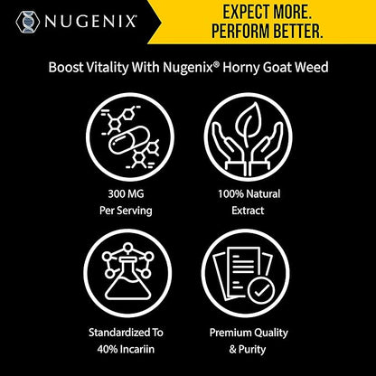 Nugenix Essentials Horny Goat Weed Extract - Epimedium Extract - 60 Capsules