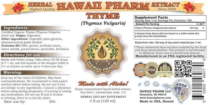 Thyme (Thymus vulgaris) Liquid Extract 2x4 fl.oz