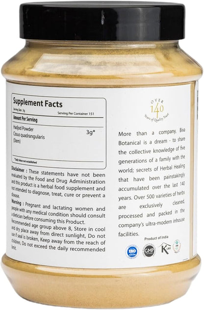 bixa BOTANICAL Ayurvedic Natural Herbal Supplement Cissus Powder (Cissus Quadrangularis/Hadjod) | Supports Bone & Cartilage Health | Natural Herbal Supplement (16 Ounce (Pack of 1))