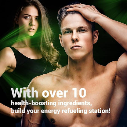 Energy Boost & Magnesium Glycinate, Contains Vitamin D3, Vitamin C, Turmeric, Ashwagandha, Milk Thistle, Calcium & Magnesium Supplement 60 Tablets