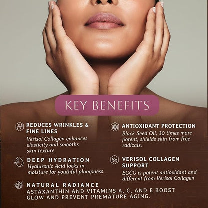 Timeless Beauty Verisol Collagen Peptides Gummies with Black Seed Oil & Biotin (45 Gummies)