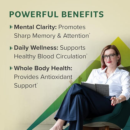 Prominent Nutrition Ginkgo Biloba 120mg - Ginkgo Biloba Leaf Extract, Herbal Supplements to Help Support Memory & Focus- Vegan, Non-GMO, Gluten-Free, Soy-Free, 60 Day Supply