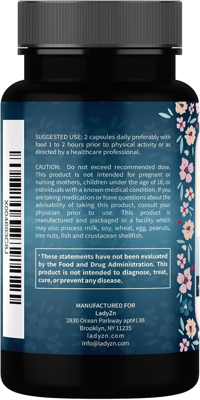 Lady Libido Supplement for Women Support Mood, Drive & Energy, with Hornygoatweed & Maca Root | Female Libido Booster for Women | Hormone Balance Pills to Relieve Stress & Reduce Dryness - 60 Capsules