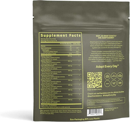 Earth & Star - 10 Mushroom Blend Gummies | 2500mg Mushroom Complex | Lion's Mane, Chaga, Turkey Tail and More | Daily Mushroom Supplement to Boost Immunity, Energy and Cognitive Functions | 60 Gummies