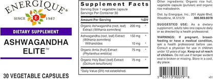 Ashwagandha Elite™ - with Root and Leaf extracts - 30 Vegetable Capsules