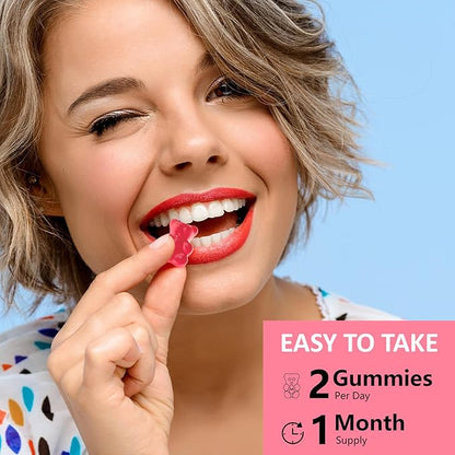 Calcium Gummies for Women 1200 mg, Calcium Chewables with Vitamin D3 Magnesium Zinc, Vegan, Sugar Free, Gluten Free, 60 Count
