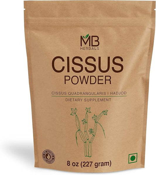 MB Herbals Cissus (Hadjod) Powder 227g | 8 oz| Half Pound | Cissus quadrangularis St. Powder