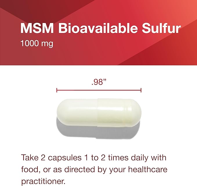Protocol MSM Bioavailable Sulfur - 1,000mg - Supports Joint Health & Healthy Hair, Skin & Nails* - Vegan & Non-GMO - 180 Veg Capsules
