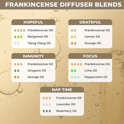 100% Plant Based Frankincense Essential Oil for Skin, Face, Aromatherapy & Diffuser - Pure & Organic Frankincense Oil for Anti-Aging, Wrinkles & Dull Skin | Aceite de Incienso