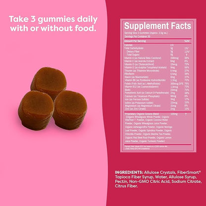 FlavCity Womens Multivitamin Gummy - Daily Multivitamin Gummies for Women - Premium Vitamins, Minerals & Prebiotic Fiber - No Cane Sugar or Seed Oils - Organic Wheatgrass, Moringa & More (90 Gummies)