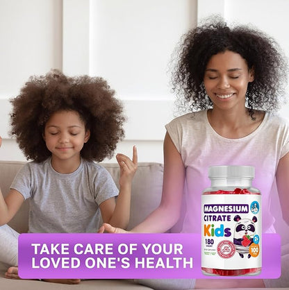 DR. MORITZ Sugar-Free Calm Magnesium Gummies for Kids and Adults - Non-GMO Magnesium Citrate Gummies - Raspberry Flavor - 1-Pack (180 Count)