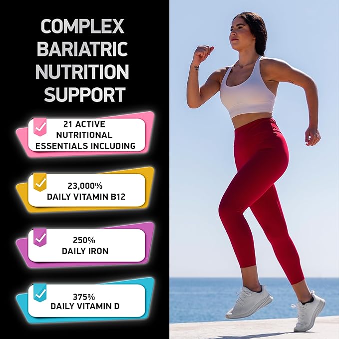 Bariatric Multivitamin with Iron for Women & Men - Post Gastric Bypass Vitamins and Gastric Sleeve Bariatric Iron Vitamin Multivitamins -Non-GMO, Gluten-Free -One a Day, 30 Capsules