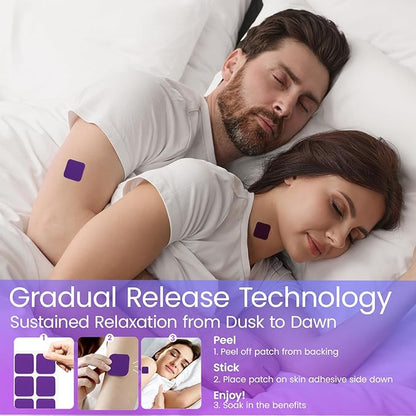 Sleep Patches for Adults Extra Strength: Gentle Overnight Sleep Support Patch - Non‑Habit Forming Sleep Aid with All‑Natural, Lavender & Chamomile Relaxation Aid - Drug-Free, 8-Hour Nighttime Solution