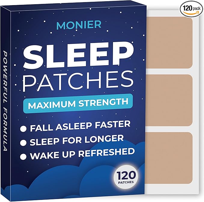 MONIER Sleep Patches for Adults Extra Strength | Easy-to-Apply Sleep Patch with Melatonin & Valerian | Relax & Wake Up Refreshed | Long-Lasting Night Comfort for Men & Women | 120 Patches