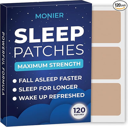 MONIER Sleep Patches for Adults Extra Strength | Easy-to-Apply Sleep Patch with Melatonin & Valerian | Relax & Wake Up Refreshed | Long-Lasting Night Comfort for Men & Women | 120 Patches