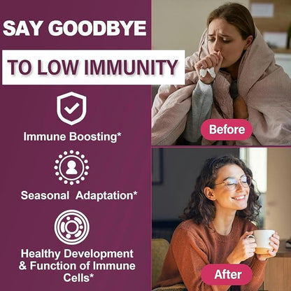10-In-1 Immune Gummies with Multivitamins, 100% Daily Zinc, Vitamin C & D3 Immunity Supplement + Echinacea, Sambucus Elderberry, Turmeric, Magnesium, Immune Support, Overall Health, Sugar Free, 2 Pack