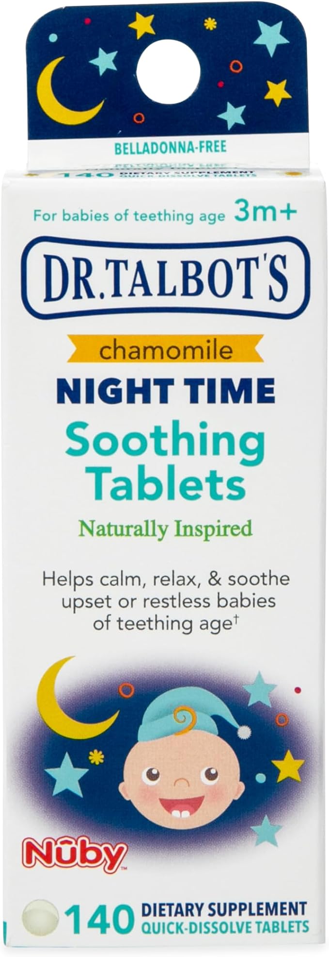 Dr. Talbot's Night Time Chamomile Soothing Tablets, Naturally Inspired, Quick Dissolve, 140 Count (Pack of 2)