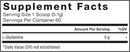FORCE FACTOR L-Glutamine Powder for Post Workout Recovery, Muscle Recovery, Healthy Muscle Function, and Immunity, 5000mg/5g Glutamine Supplement, Vegan, Non-GMO, 60 Servings
