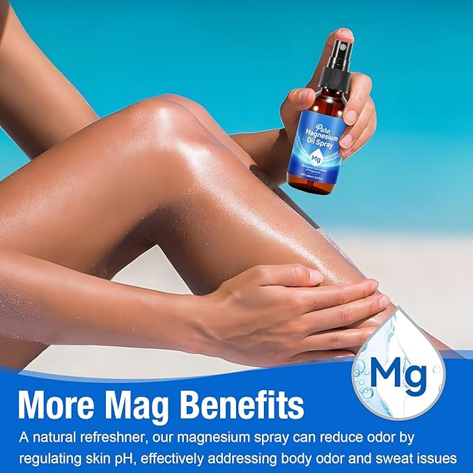 Magnesium Oil for Feet, Magnesium Spray, 100% Pure & Organic Natural Magnesium Oil Spray Glass Bottle, Easy to Absorb & Use, Magnesium Oil Spray for Feet,1pcs
