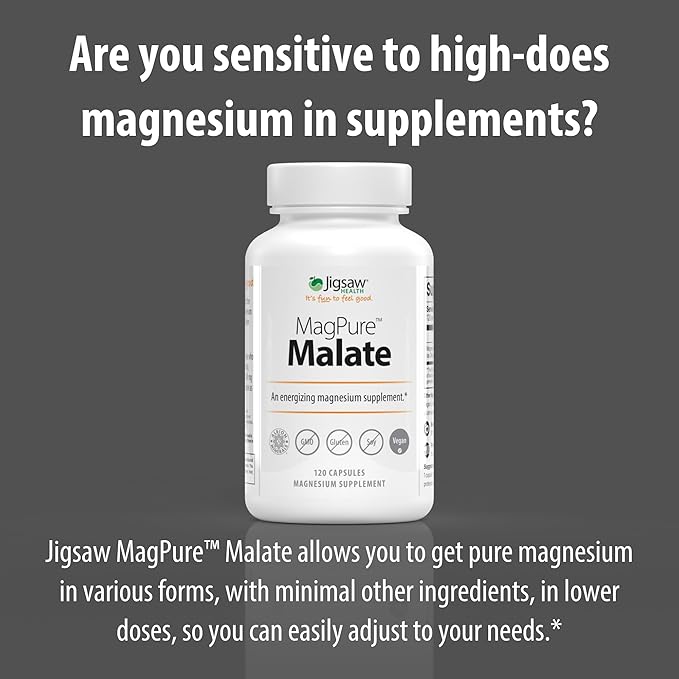 Jigsaw Health MagPure Malate | Premium Magnesium Malate Capsules | 120 Capsules