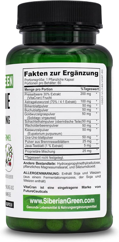 Herbal Kidney Detox 60 Capsules – Cranberry Birch Juniper Traditional Siberian Formula