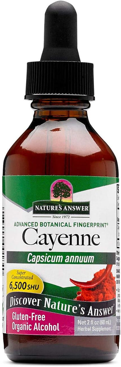 Nature's Answer Cayenne Pepper Tincture 2 Fluid Ounce | Natural Metabolism Booster | Supports Cardiovascular System | Supports Digestion & Circulation