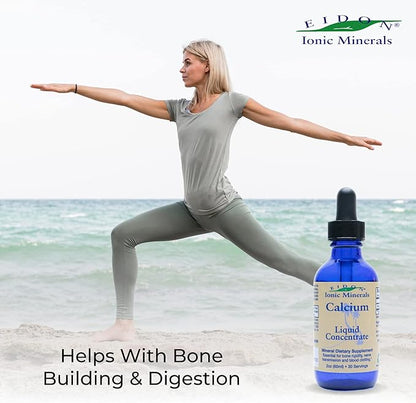 Eidon Ionic Minerals Calcium - Calcium Supplement, Liquid Concentrate, Mineral Dietary Supplement for Healthy Teeth, Bone Strength & Muscle Function - 2 Ounce Bottle