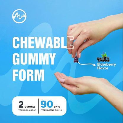Glucosamine Chondroitin Gummies, 1500mg Glucosamine & 1000mg MSM per Serving, Joint Support Supplement for Adults, Elderberry Flavor, 45 Servings(Pack of 2)