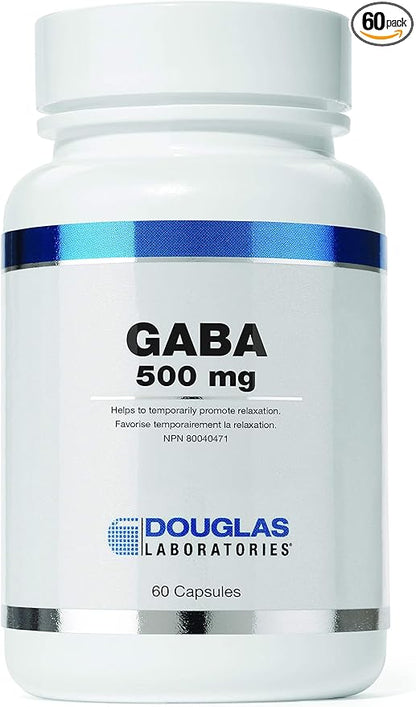 Douglas Laboratories GABA 500 mg. | Amino Acid Support for Brain Neurotransmitters, Sleep Cycles, and Body Temperature | 60 Capsules