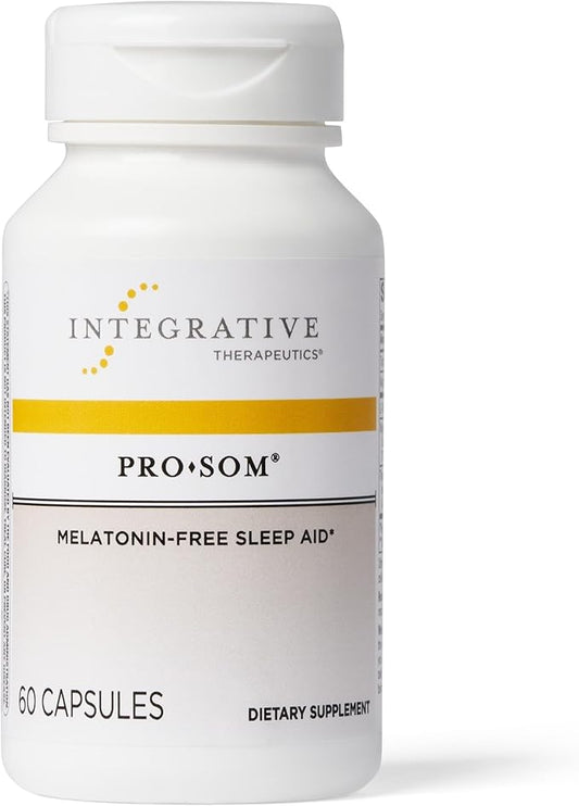Integrative Therapeutics Pro-Som - Melatonin-Free Sleep Support* with L-Theanine, Magnesium, Magnolia Bark & Curcumin Extract - Helps Reduce Waking After Sleep Onset* - 60 Capsules