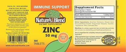 NAT B ZINC GLUC TB 50MG 100