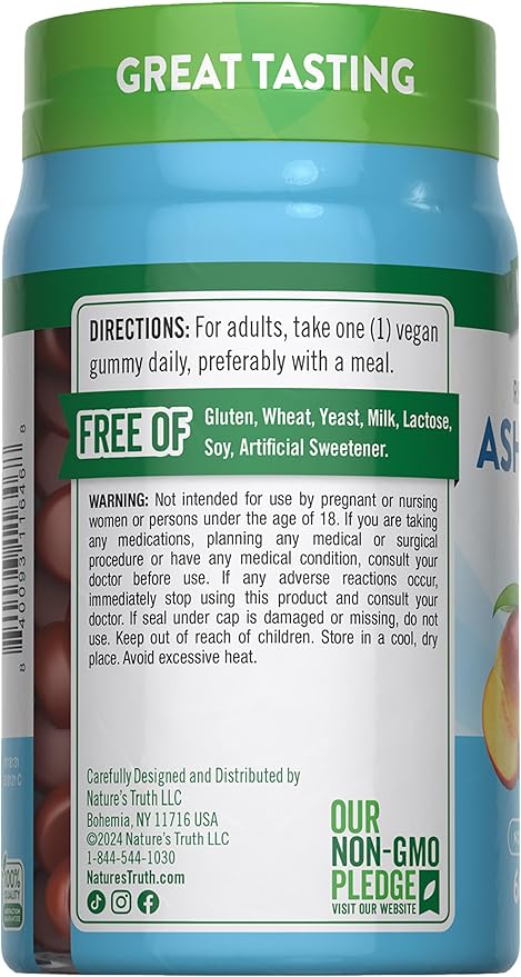 Nature's Truth Ashwagandha Gummies | 60 Count | Tropical Flavor | Vegan, Non-GMO, & Gluten Free Supplement