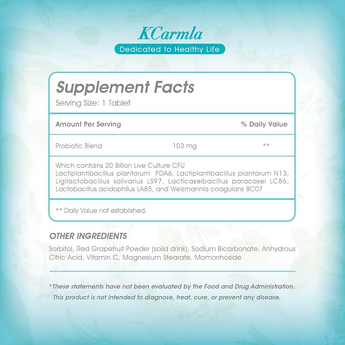 Advanced Probiotic PDA6 - Natural Sleep & Mood Support, Great Tasting Supplement for Men and Women, 32 Tablets for Daily Wellness and Digestive Health - 20 Billion CFU Probiotics- (32)