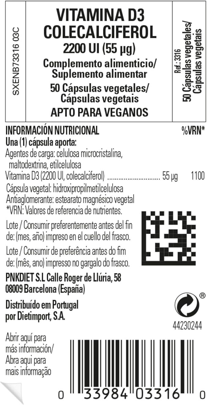 SOLGAR Vitamin D3 (Cholecalciferol) 55 mcg (2200 IU) - 50 Vegetable Capsules - Non-GMO, Gluten Free, Dairy Free, Kosher - 50 Servings