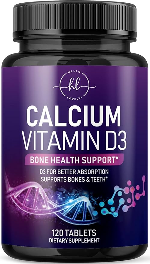 Calcium Supplements for Women 1200 mg Plus 1600 IU Vitamin D3, Bone Health, Teeth & Immune Support - Mineral Supplement with Vitamin D High Absorbable Premium Calcium Carbonate - 120 Tablets