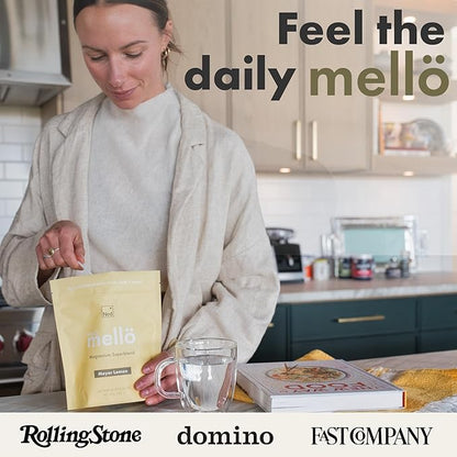 Mellö Magnesium Supplement Superblend Powder - Magnesium Glycinate with L-Theanine, GABA, and 70 Trace Minerals - Supports Sleep, Relaxation, Balanced Energy - Lemon Flavor, 30 Servings