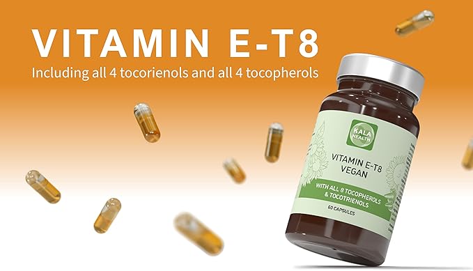 KALA HEALTH Unique Vegan Formula with All 8 Tocopherols and Tocotrienols Vitamin E and Plant-Based Digestive Enzymes Plant Based high-Activity enzymes from Fermentation