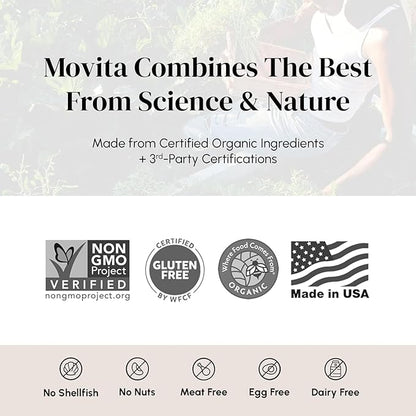 Movita Women’s Daily Multivitamin - Organic Fermented Whole Foods for Enhanced Energy, Immunity & Vitality - Vegan, Gluten-Free, Non-GMO - 30-Day Supply (Glass Bottle)
