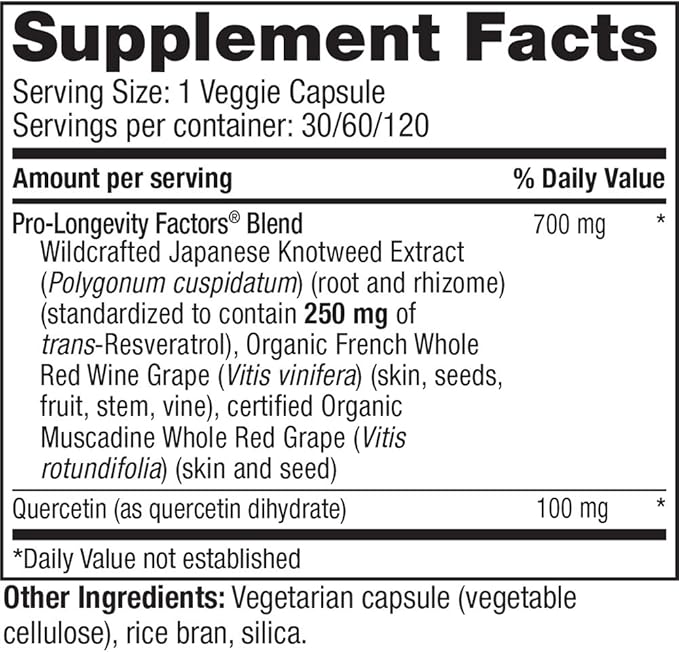Reserveage Nutrition Beauty Resveratrol 250 mg - Best Trans-Resveratrol - Vegan Antioxidant Supplement for Cellular & Heart Health - Aids Healthy Aging & Immune Health - 120 Vegetable Capsules
