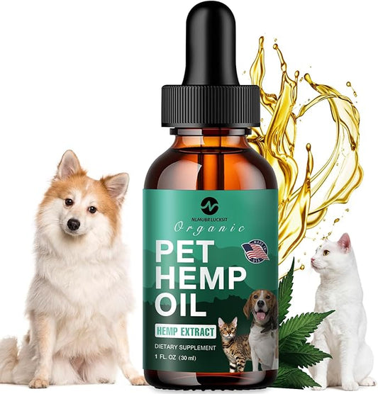 Hemp Oil Organic Extract for Dogs and Cats, Omega 3-6-9 Oil Supplement Hemp Oil for Pets-1012-D013