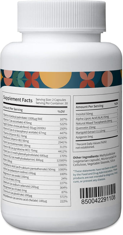 Pattern Wellness 2-Pack Multivitamin & Resveratrol Supplements - Whole Body & Heart Health - Natural Antioxidant Booster - 120 Vegan Capsules