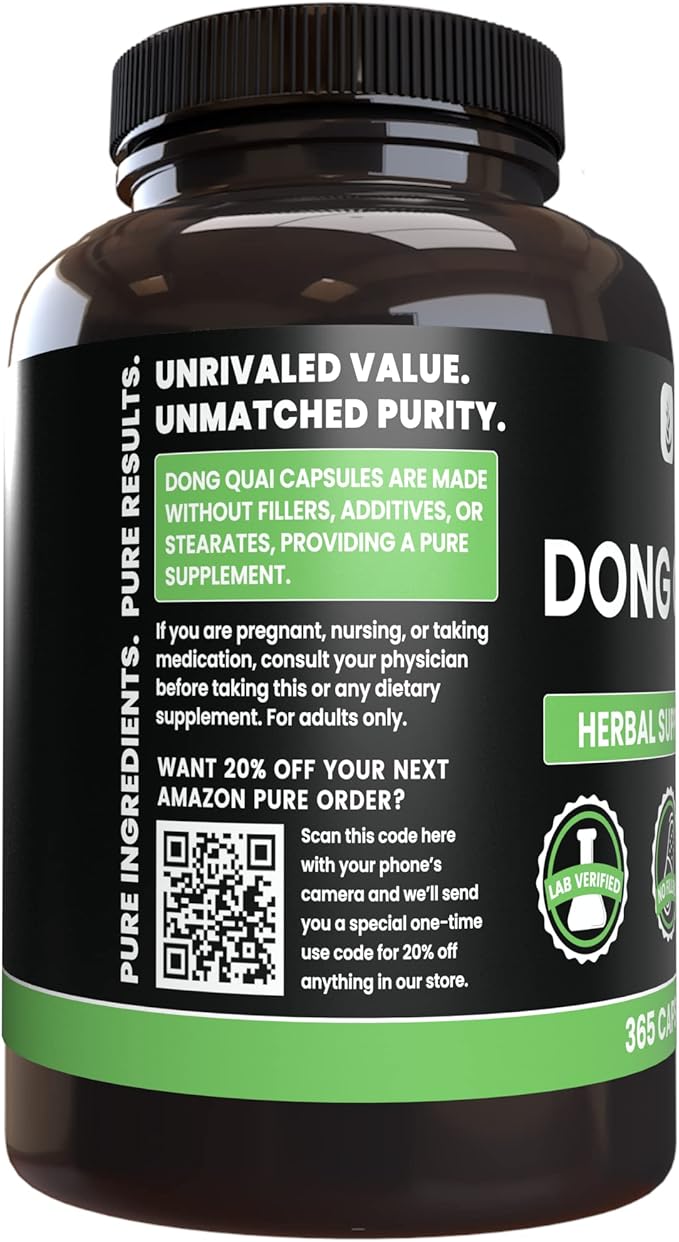 PURE ORIGINAL INGREDIENTS Dong Quai, (365 Capsules), No Magnesium Or Rice Fillers, Always Pure, Lab Verified
