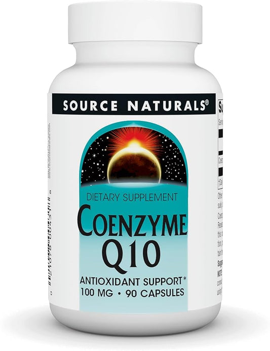 Source Naturals Coenzyme Q10 Antioxidant Support 100 mg for Heart, Brain, Immunity, & Liver Support - 90 Capsules