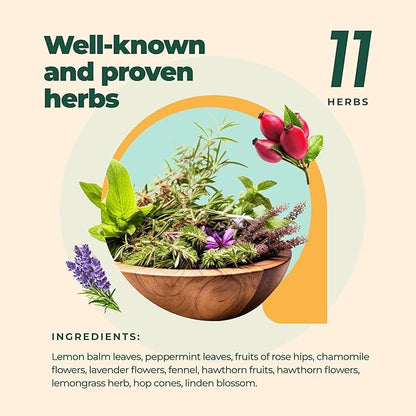 Immunity Booster Decaffeinated Tea Bags, Pure Herbal Immunity Blend - Lemon Balm, Peppermint, Chamomile, Lavender. Immune Support Supplement - 60 Bags by Aprika Life