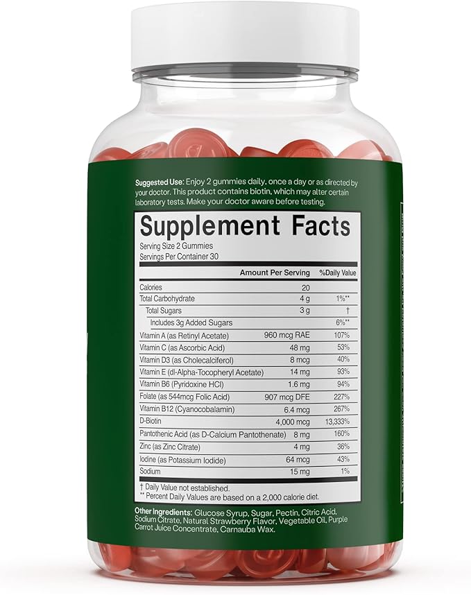 Embody: 60 Skin Gummies Multivitamin Retinol Gummy | Vitamin A Supplement for Anti-Aging, Glowing, Youthful & Clear Skin | Strong Hair & Nails with Biotin, Vitamin C, B12 & Zinc