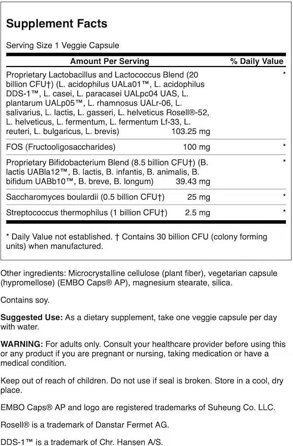 Swanson Ultra Probiotic Complex 30 Billion Cfu 60 Veg Capsules (3 Pack)