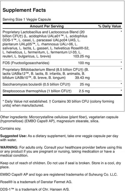 Swanson Ultra Probiotic Complex 30 Billion Cfu 60 Veg Capsules (3 Pack)