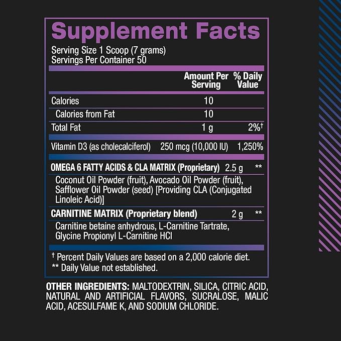 BPI Sports CLA + Carnitine – Conjugated Linoleic Acid – Performance, Lean Muscle – Caffeine Free – For Men & Women – Snow Cone – 50 servings – 12.34 oz.